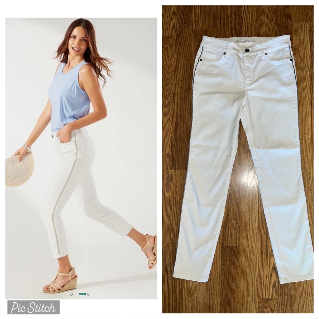 Adorable New Tommy Bahama Ella Sparkle Stripe Twill Jeans!